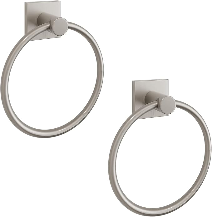 BGL Towel Ring Brushed Nickel Modern Hand Towel Ring 2 Packs for Bathroom Wall Mounted Bathroom Towel Holder Bathroom Towel Rack
