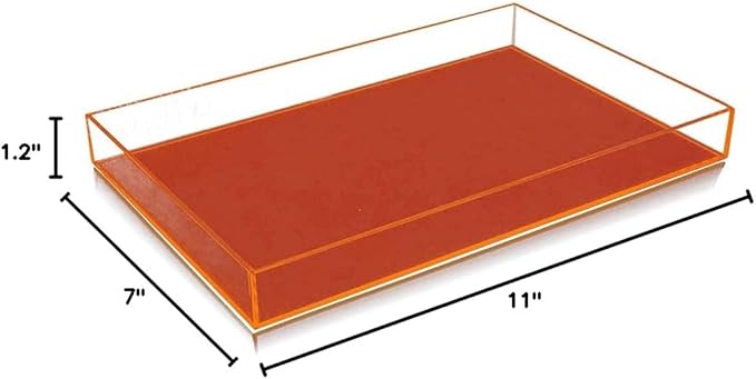 OnDisplay Electric Neon Luxe Clear Acrylic Stackable Cosmetic/Jewelry Tray (Neon Pink)