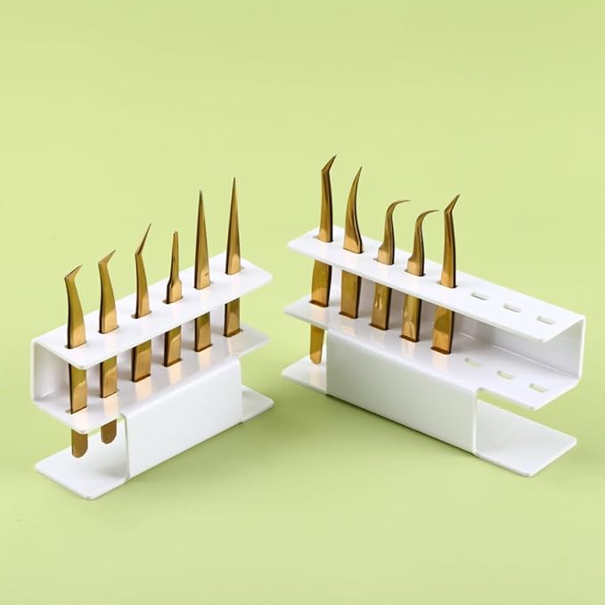 Acrylic Tweezers Holder, 6 Holes Tweezers Stand Display Organizer for Eyelash Extension Supplies Accessories Grafting Beauty Tools (6 Holes White)