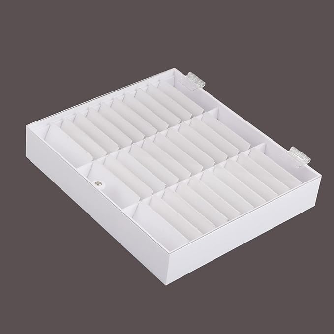 Sonew Nail Art Tips Display Box, Empty Nail Tips Storage Box Fake Nail Display Case Nail Tips Organizer Holder Nail Decoration Container(White)