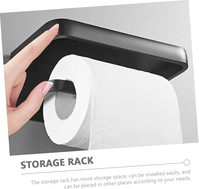 IMIKEYA Wall Phone Holder Punch-Free Bathroom Storage Rack Aluminum Phone Shelf for Toiletries and Cosmetics Easy Installation Suitable for Bathroom and Kitchen