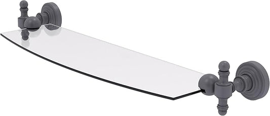 Allied Brass RW-33/18-GYM Retro Wave 18 Inch Glass Shelf, Matte Gray