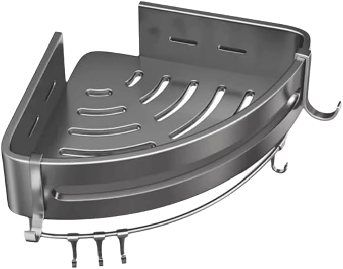 Removable Wall Mounted Bathroom Rack Triangle Bathroom Shelves Gray Bathroom Rack Detachable Bathroom Rack Aluminum Shelves Large Capacity