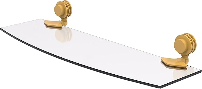 Allied Brass 433D/18-SGL Venus Collection 18 Inch Glass Shelf with Dotted Accents, Spanish Gold