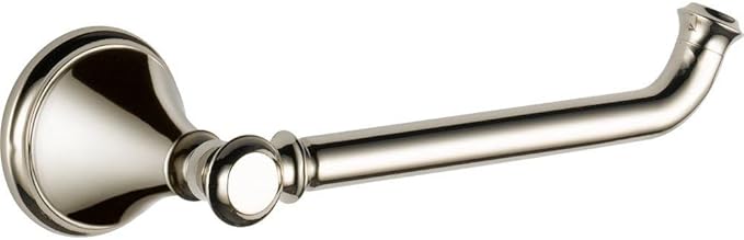 Delta Cassidy (1-Pack) Toilet Paper Holder Polished Nickel Tissue Roll Holder for Bathroom Organization and Storage Single Post Toilet Tissue Holder Wall Bathroom Accessories 79750-PN