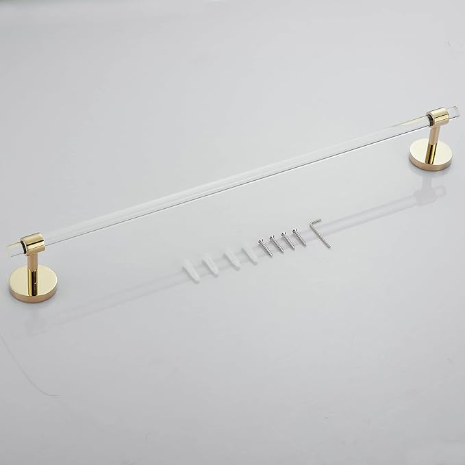Acrylic Gold Towel Bar Towel Rack for Bathroom Wall Mounted Towel Holder Modern 22.2inch 56.5cm SHUNLI