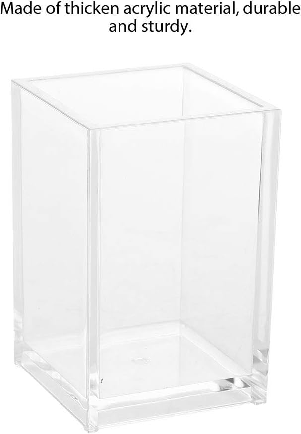 LAVEN Large Brushes Storage Acrylic Makeup Brush Organizer Nail Pen Organizer Case Single 1 Compartment Transparent Cosmetics