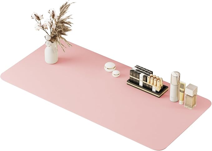 39.37" * 15.7" Large Makeup Mat for Vanity Top Protector, Waterproof, Non-Slip Vanity mat.Vanity mat Protector for Makeup,Vanity Protector mat and Dresser Protector top.(Pink)