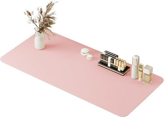 39.37" * 15.7" Large Makeup Mat for Vanity Top Protector, Waterproof, Non-Slip Vanity mat.Vanity mat Protector for Makeup,Vanity Protector mat and Dresser Protector top.(Pink)