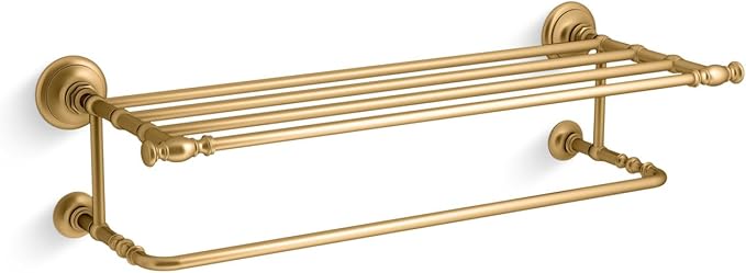 Kohler K-72575-2MB Artifacts Towel Shelf, Vibrant Moderne Brushed Brass