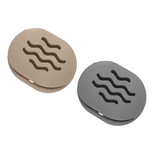 2PCS Makeup Sponge Holder Beauty Blender Bolder Makeup Sponge Case Breathable Make Up Sponge Case Essentials Suitable for Business or Travel（Khaki+Gery）