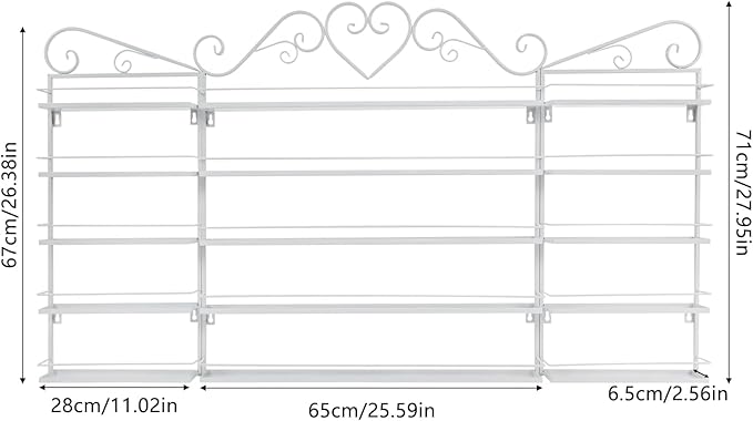 Nail Polish Rack Wall Mounted, 3Pcs 5-Tier Nail Polish Organizer, Metal Nail Polish Storage Holder, Multifunctional Organizer for Essential Oil Perfume at Home Salon Spa(White)