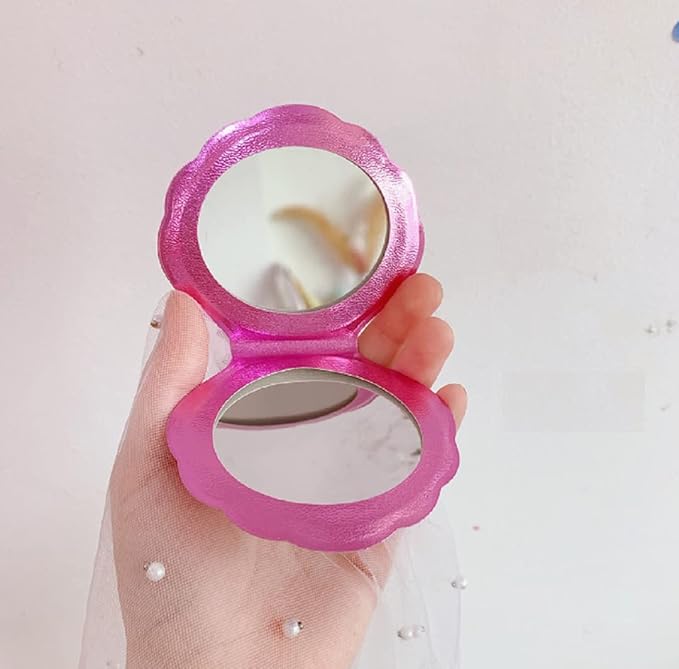 4 Color Shell Mirror Makeup Mirror Girls Seashell mirrrors as Props Compact Mirror.