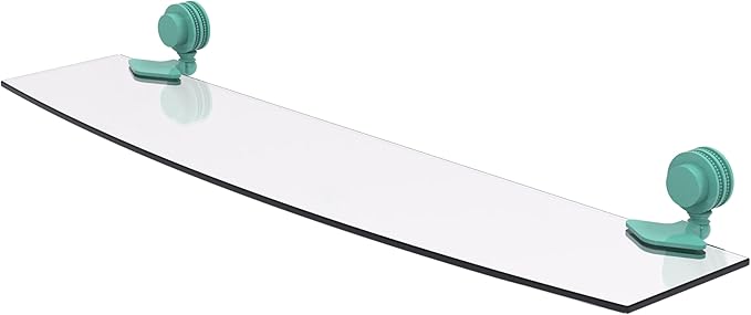 Allied Brass 433D/24-SFG Venus Collection 24 Inch Glass Shelf with Dotted Accents, Sea Foam Green