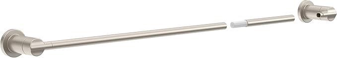 Delta Nicoli (1-Pack) 18'' w/ 6" Extender Towel Rack for Bathroom SpotShield Brushed Nickel Extendable 18-24" Towel Bar for Bathroom Wall Towel Holder Rod Wall Mounted NIC18-DN