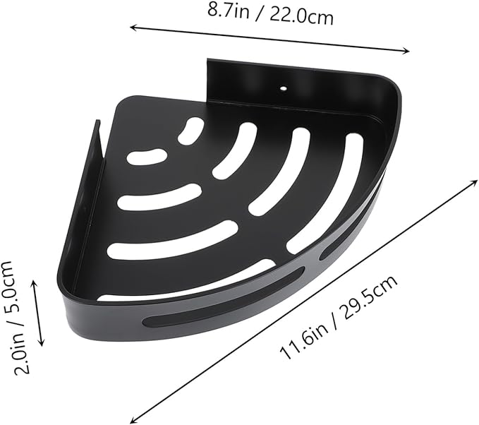 Triangle Storage Rack Punch-Free Wall-Mounted Space Aluminum Shelf for Bathroom and Kitchen Black Convenient Tripod Design Easy to Install