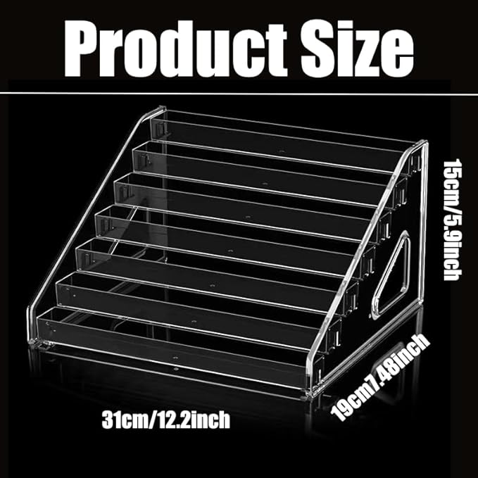Acrylic Nail Polish Organizer Rack,2 Pcs 7 Tier Nail Polish Holder Stand,Sunglass Organizer, Essential Oils Storage Shelf, Holds Up to 84 Bottles