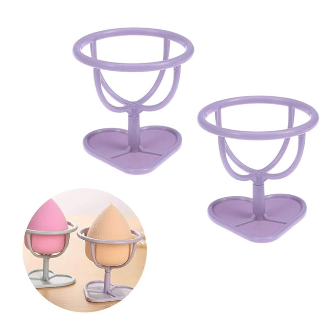 Beaupretty 2pcs Makeup Sponge Storage Shelf Powder Puff Holder Tool for Organizing Makeup Sponges and Chic Drying Rack for Dresser Display