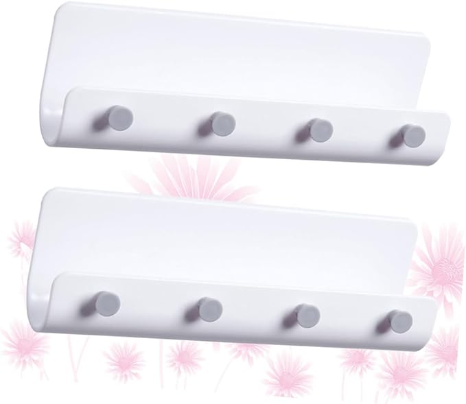 Glass Shelf for Bathroom ，Glass Aluminum，2pcs Wall Rack Storage Over Door Hanger Hook for Home