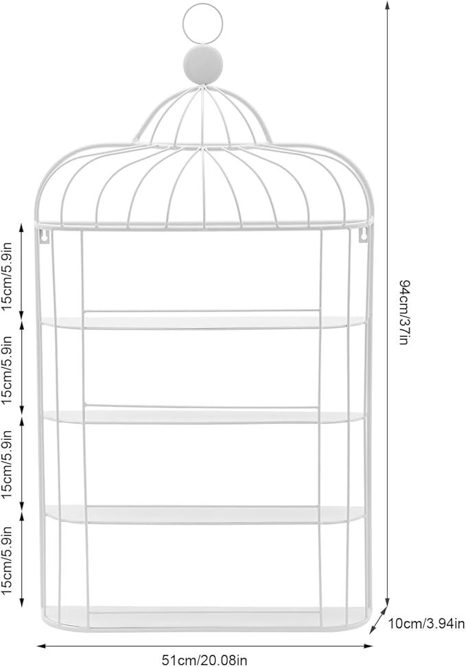 Nail Polish Organizer Wall Mounted, 4-Tier Nail Polish Storage Rack, Metal Nail Polish Storage Holder, Multifunctional Organizer for Essential Oil Perfume Lipsticks at Home Salon Spa(White)