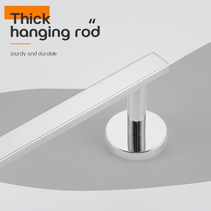 24 Inch Bathroom Towel Bar Bath Towel Rack Kitchen Towel Holder Towel Rails Wall Mounted SUS304 Stainless Steel Polished Chrome AN4001CH-L24
