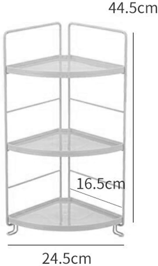 WFF Corner Storage Rack, 3 Levels Open-Save Space-Multi-Purpose Household Organizer Suitable for Bathroom, Office, Bedroom, Living Room (Color : White, Size : Sector)