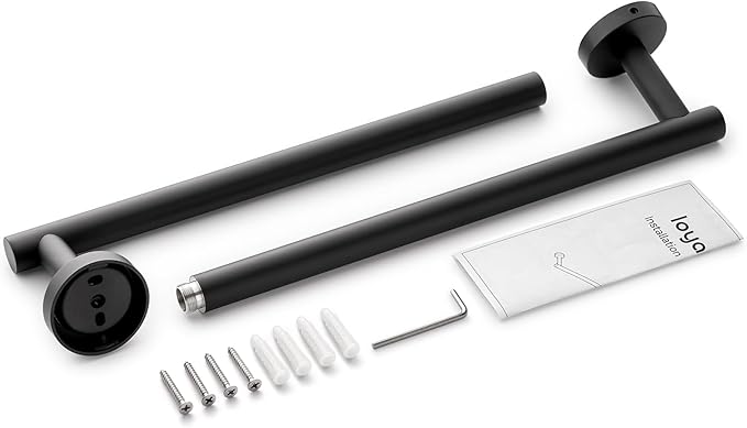 Bathroom Towel Bar, 27 Inch Towel Racks for Bathroom Wall Mounted, Heavy Duty Bathroom Towel Holder Organizer, Stainless Steel Home Towel Rod, Matte Black