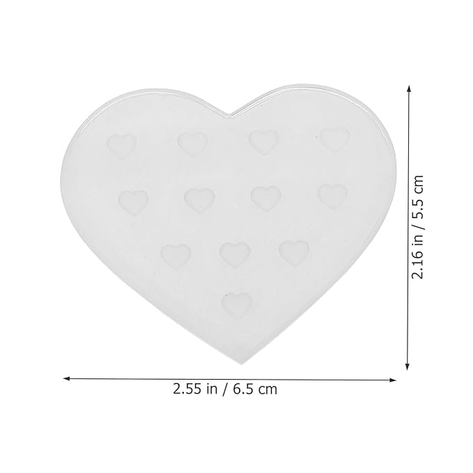 Beaupretty Glass Eyelash Extensions Tray Heart Shaped Lash Pallet Holder Strip Organizer Eyelash Extension Tool Transparent