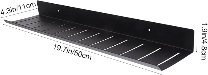 HEALLILY Wall-Mounted Storage Hanging Shelf for Bathroom Over Toilet Shelf Space-Saving Black