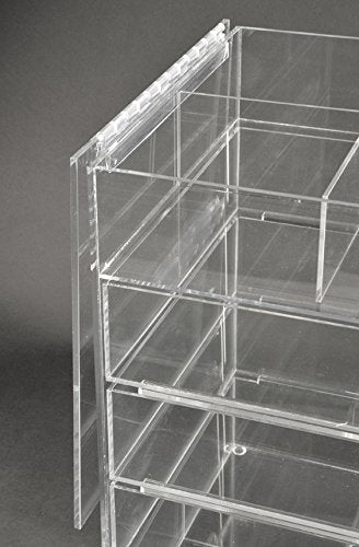 Makeup Case Cosmetic Organizer 4 Drawers Clear Acrylic Storage A4L