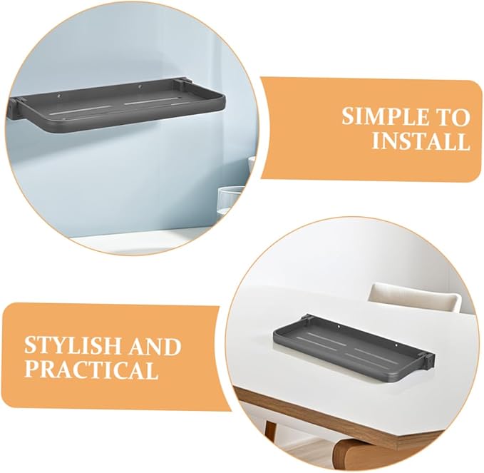 GLEAVI 2Pcs Foldable Wall Mounted Storage Rack No Drill Shelves for Bathroom Kitchen Laundry Room Stylish Easy Installation Versatile Folding Storage