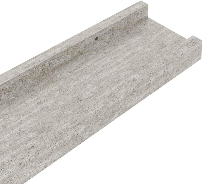 Set of 2 Floating Wall Shelves, 45.3 Inch Modern Concrete Gray MDF Long Ledge Shelf for Living Room Bedroom Decor, Display Storage Organizer