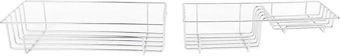 Floating Shelves for Wall, 2PCS Set Iron Bathroom Shelves Over Toilet, Multifunctional Wall Mounted Hanging Shelves, Bathroom Floating Shelves for Kitchen, Bathroom, Living Room