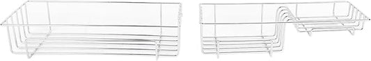 Floating Shelves for Wall, 2PCS Set Iron Bathroom Shelves Over Toilet, Multifunctional Wall Mounted Hanging Shelves, Bathroom Floating Shelves for Kitchen, Bathroom, Living Room