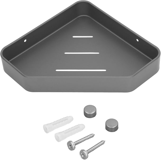 Rustproof Space Aluminum Corner Shelf - Sturdy Floating Shelf for Bathroom, Kitchen, Living Room, and Balcony with Easy Installation