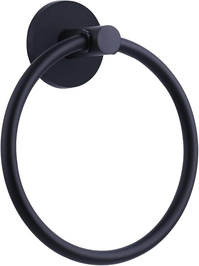 Magnetic Towel Ring Hand Towel Holder Towel Rack Towel Hook Hanger for Refrigerator, Kitchen Stove, Oven, Dishwasher, Sink, Laundry Washing Machine Black