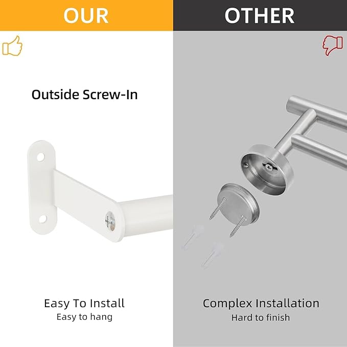 MKO Towel Bar for Bathroom, 16IN Hand Towel Holder with Metal Black, Towel Rack Hanger Sturdy Wall Mounted for Kitchen