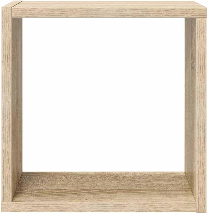 Set of 2 Floating Cube Shelves, Wall Mounted Sonoma Oak Display Shelving for Living Room, Bedroom Decor, 11.8 x 11.8 Inch Square Storage Organizers