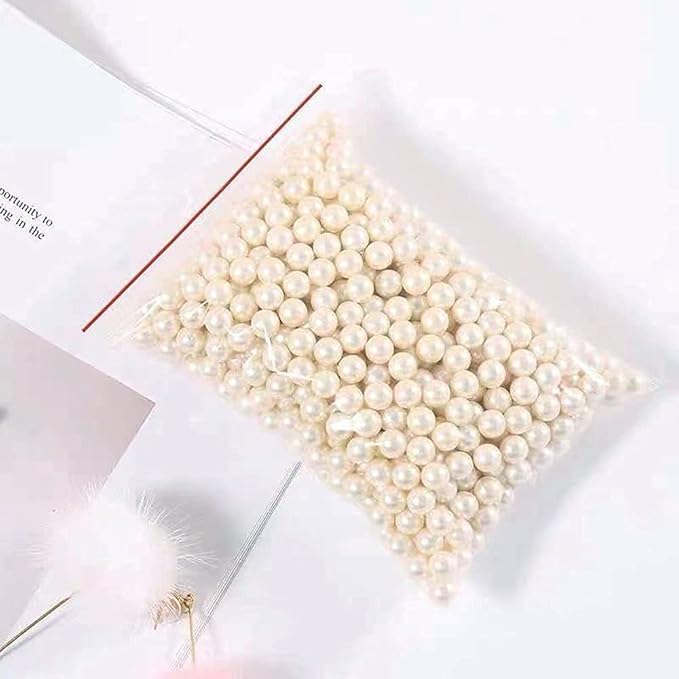HKS Makeup Brush Holder Vintage Glass Handmade Organizer with White Pearls for Nail Brush, Vanity, Bathroom, Dresser, Countertop - Gold