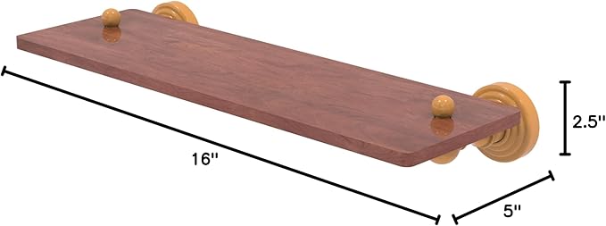 Allied Brass WP-1-16-IRW-GLY Waverly Place Collection 16 Inch Solid IPE Ironwood Shelf, Golden Yellow