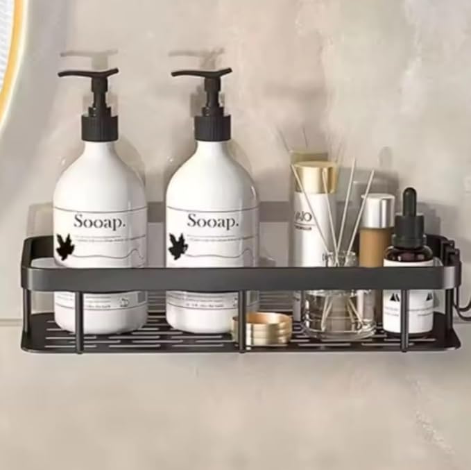 Square 2PCS Bathroom Storage Rack, Bathroom Shelves, No-Drill