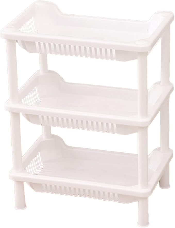 Zerodis 3 Tier Bathroom Shelf Organizer Tool Simple Assembly Multifunction Standing Rack Ideal for Bathroom Kitchen and Laundry Room Storage (#6)
