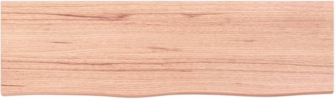 Floating Shelf Solid Oak Wood Wall Mounted Display Ledge Rectangular Rustic Decor for Living Room Bedroom Kitchen 39.4 Inch Length