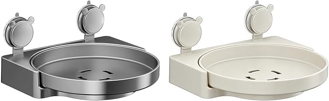 Efficient Suction Cup Mounted Organizers for Cabinets and Pantries Featuring 360 Rotation for Easy Item Access Drillless Bathroom Shelf