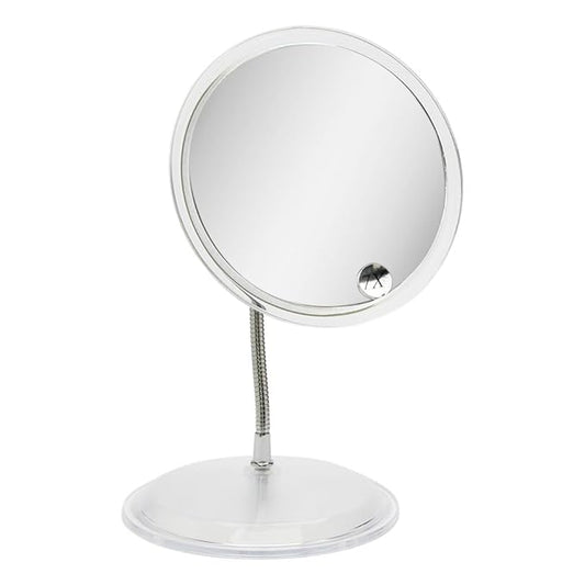 Gooseneck Vanity 7X Mirror with Clear Acrylic Frame