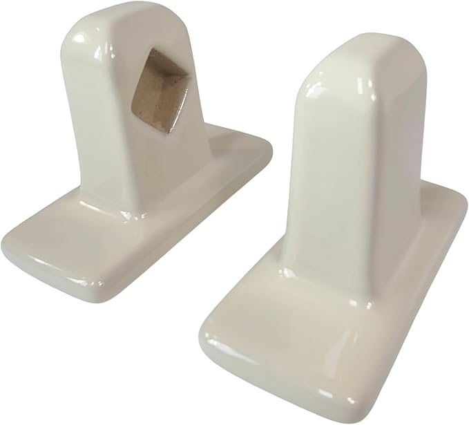 Beige Bone Almond Ceramic Tile Towel Bar Rod Rack Post Holder Porcelain Bracket Set Vintage Mid Century Modern Retro
