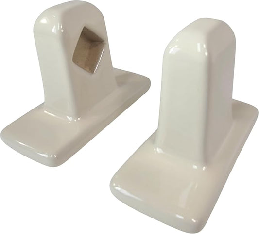 Beige Bone Almond Ceramic Tile Towel Bar Rod Rack Post Holder Porcelain Bracket Set Vintage Mid Century Modern Retro