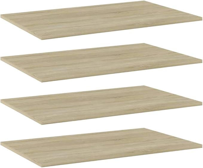 Sonoma Oak Wall-Mounted Shelf Set of 4 Engineered Wood Medium Simplistic Design for Home Storage and Organization