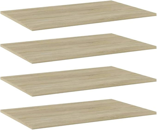 Sonoma Oak Wall-Mounted Shelf Set of 4 Engineered Wood Medium Simplistic Design for Home Storage and Organization
