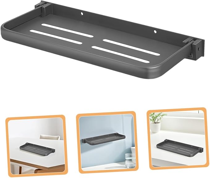 GLEAVI 2Pcs Foldable Wall Mounted Storage Rack No Drill Shelves for Bathroom Kitchen Laundry Room Stylish Easy Installation Versatile Folding Storage